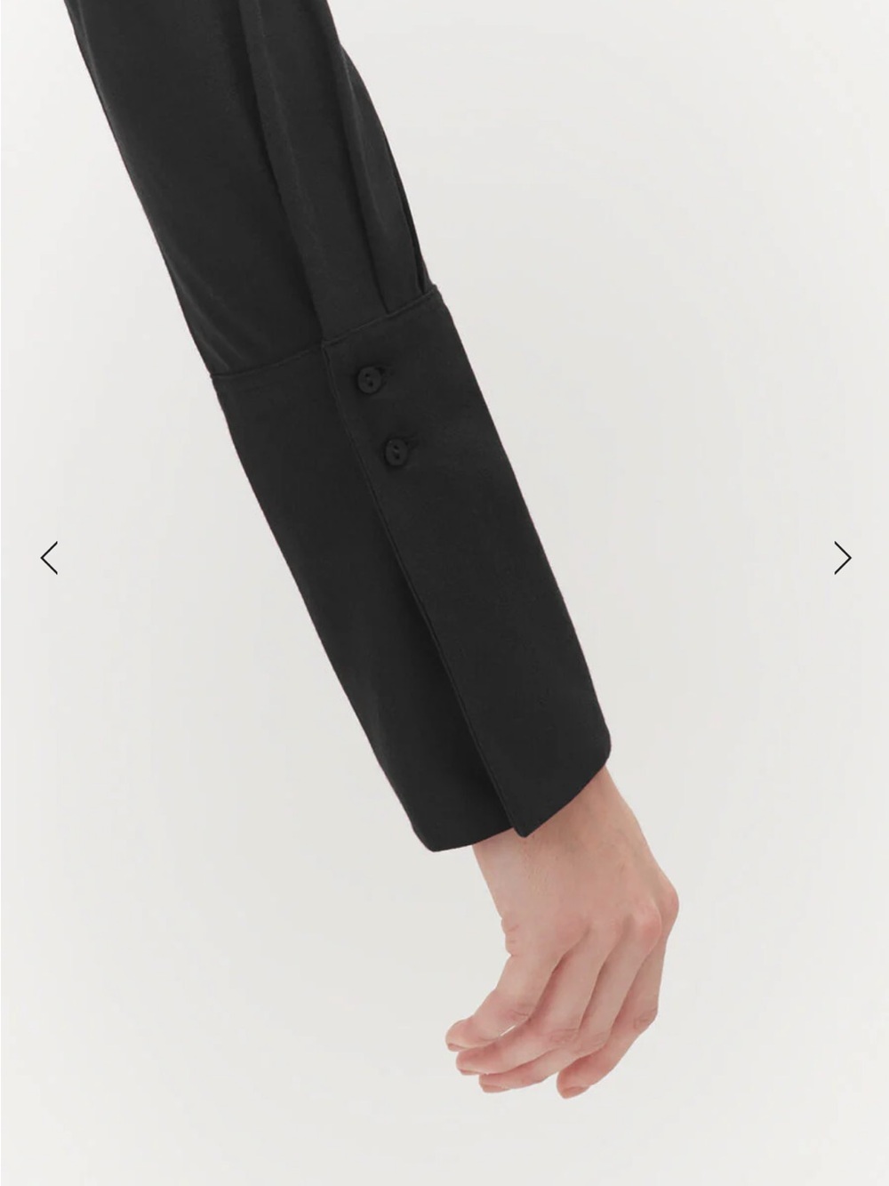Cuyana Organic Pima Black Collared Button-Front Shirt - Picture 4 of 11